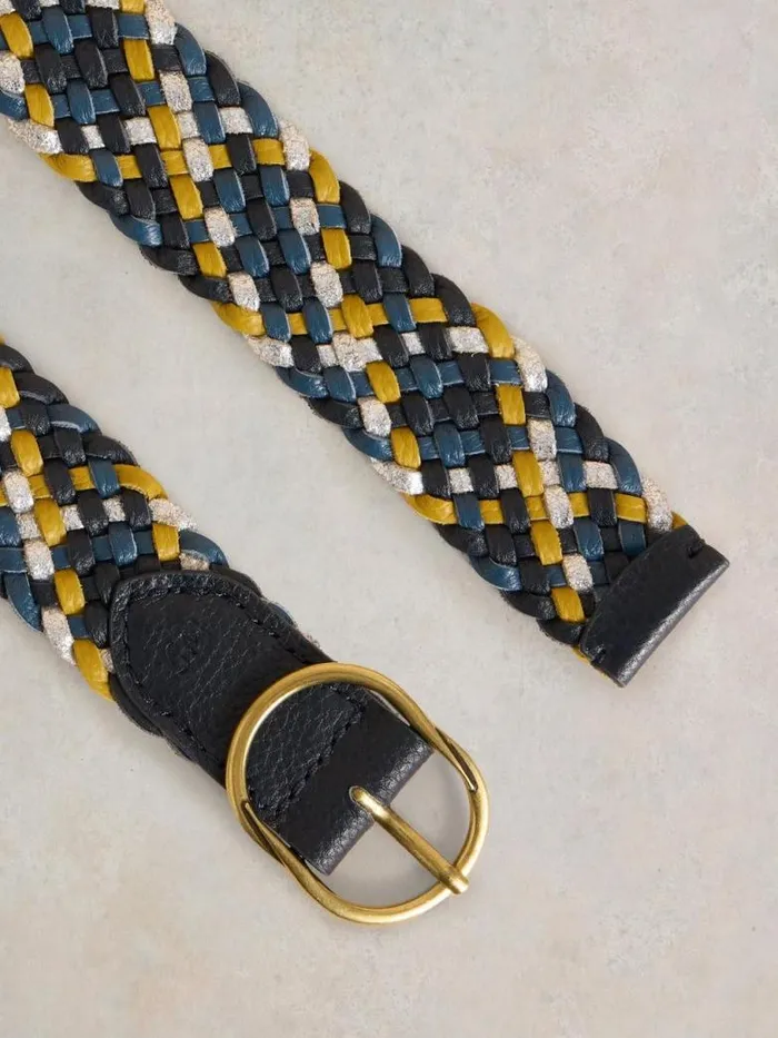 White Stuff Belts Women Leather Weave Belt Blue Multi White Stuff Belts Women Leather Weave Belt Blue Multi