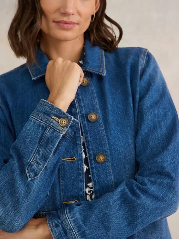 White Stuff Coats and Jackets Women Carrie Denim Jacket Mid Denim White Stuff Coats and Jackets Women Carrie Denim Jacket Mid Denim