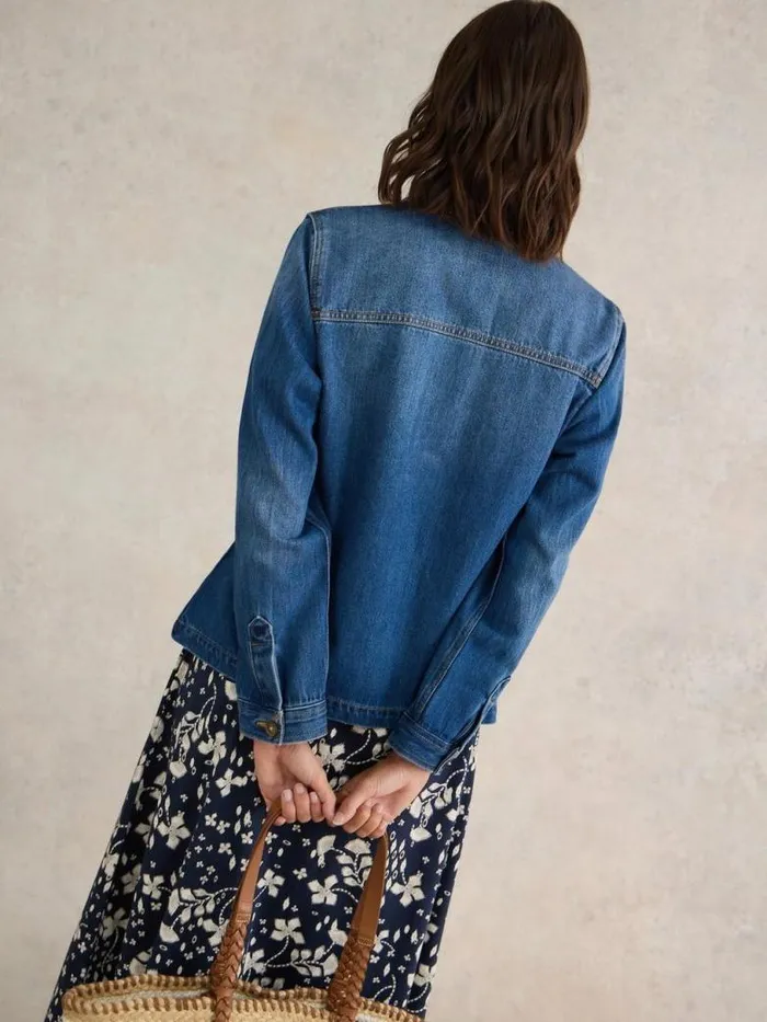 White Stuff Coats and Jackets Women Carrie Denim Jacket Mid Denim White Stuff Coats and Jackets Women Carrie Denim Jacket Mid Denim