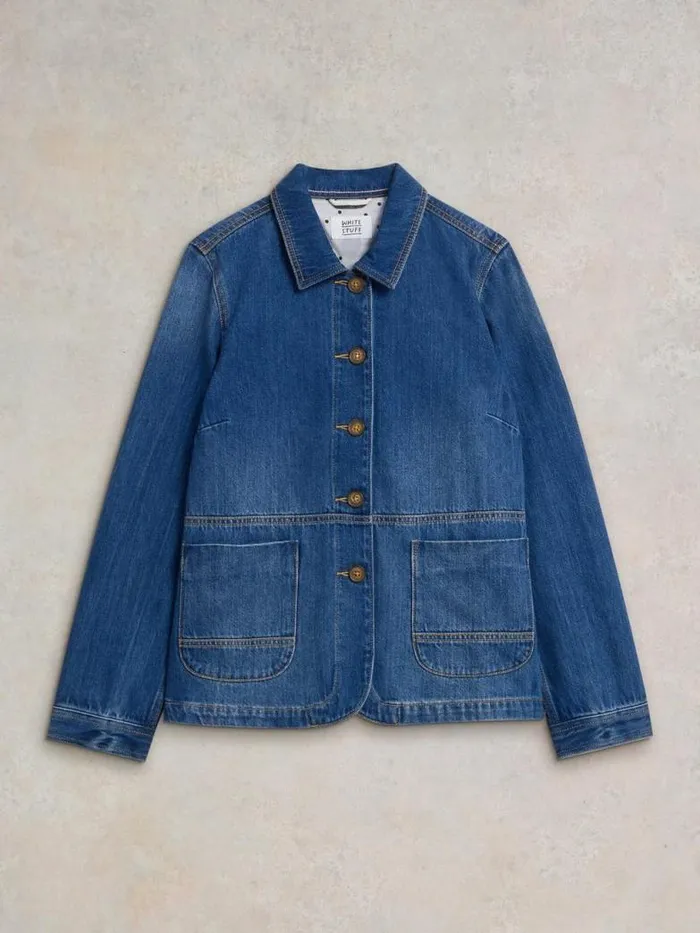 White Stuff Coats and Jackets Women Carrie Denim Jacket Mid Denim White Stuff Coats and Jackets Women Carrie Denim Jacket Mid Denim