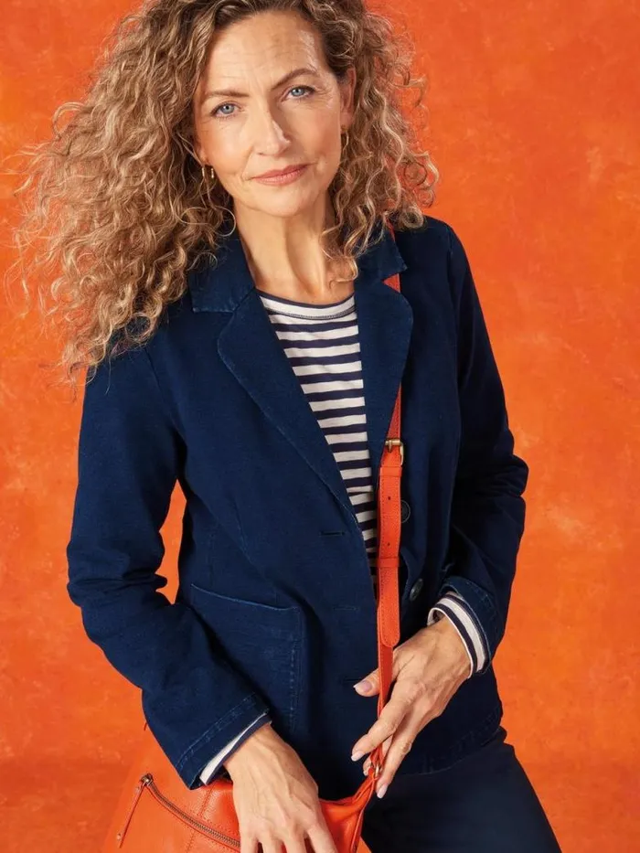 White Stuff Coats and Jackets Women Olivia Cotton Jersey Blazer Dk Denim White Stuff Coats and Jackets Women Olivia Cotton Jersey Blazer Dk Denim