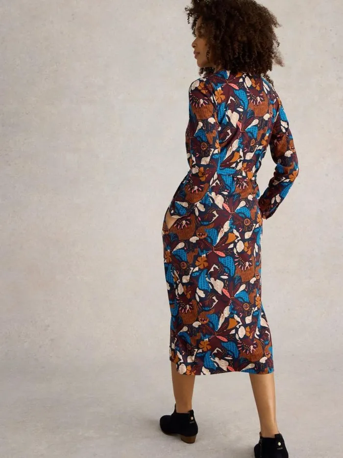 White Stuff Dresses Women Annie Cotton Shirt Dress Navy Print White Stuff Dresses Women Annie Cotton Shirt Dress Navy Print