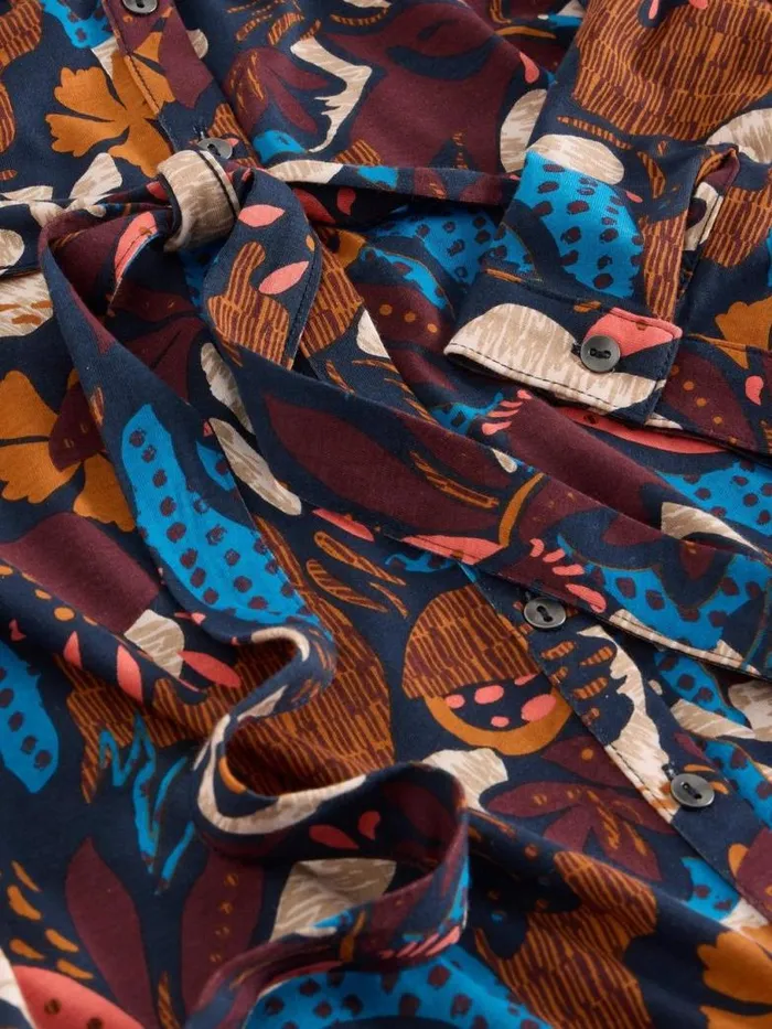 White Stuff Dresses Women Annie Cotton Shirt Dress Navy Print White Stuff Dresses Women Annie Cotton Shirt Dress Navy Print