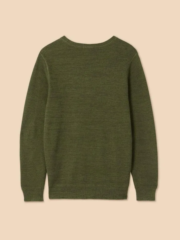 White Stuff Knitwear Men Attadale Crew Neck Jumper Khaki Green White Stuff Knitwear Men Attadale Crew Neck Jumper Khaki Green