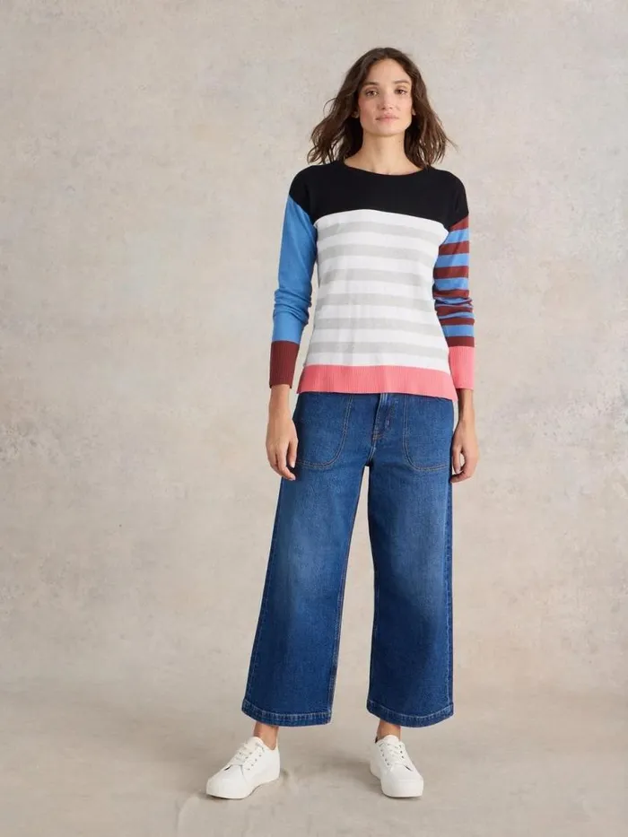 White Stuff Knitwear Women CITY STRIPE JUMPER Blue Multi White Stuff Knitwear Women CITY STRIPE JUMPER Blue Multi