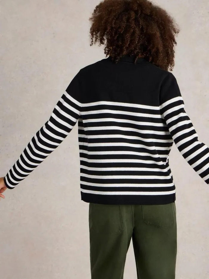 White Stuff Knitwear Women SARA STRIPE KNITTED SHACKET Black Multi White Stuff Knitwear Women SARA STRIPE KNITTED SHACKET Black Multi