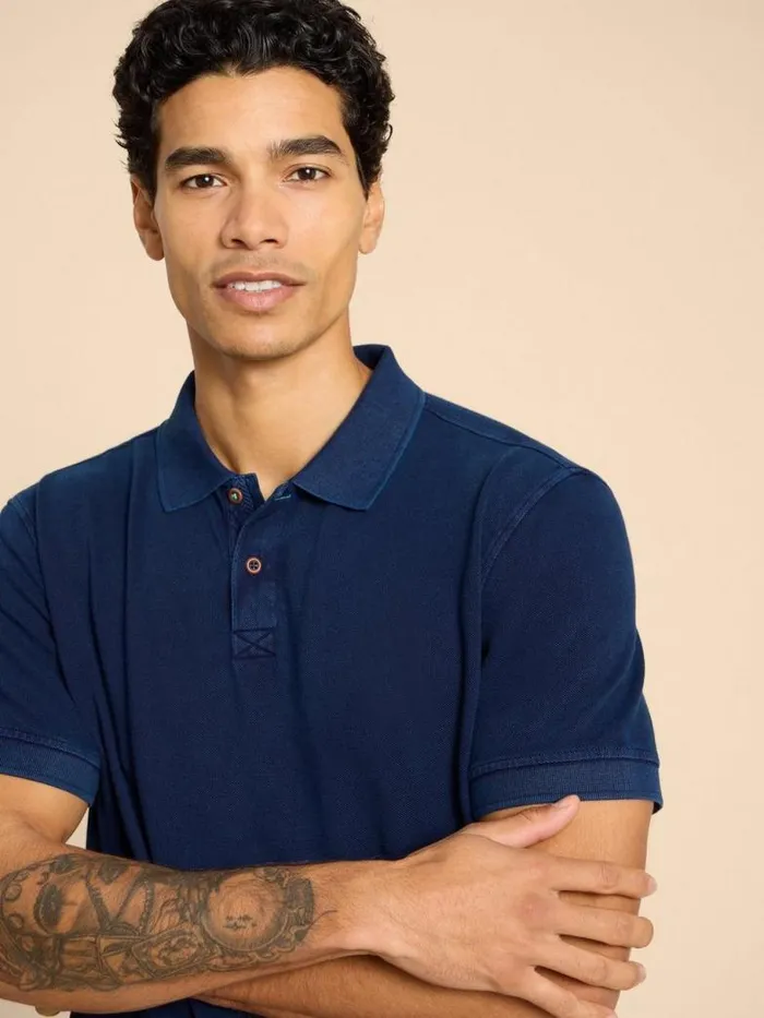 White Stuff Polo Shirts Men Utility Polo Deep Blue White Stuff Polo Shirts Men Utility Polo Deep Blue