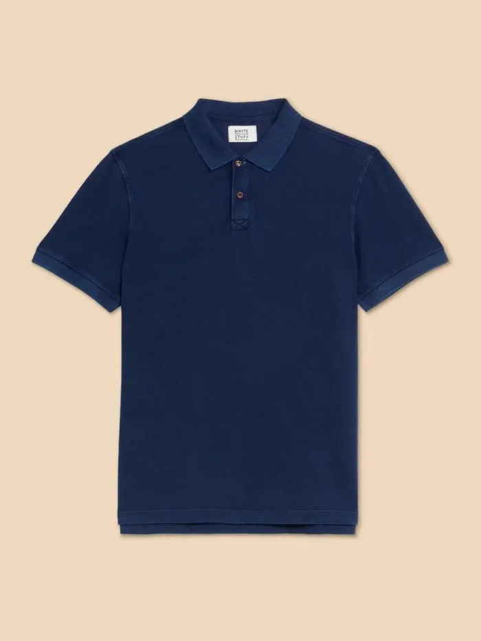 White Stuff Polo Shirts Men Utility Polo Deep Blue White Stuff Polo Shirts Men Utility Polo Deep Blue
