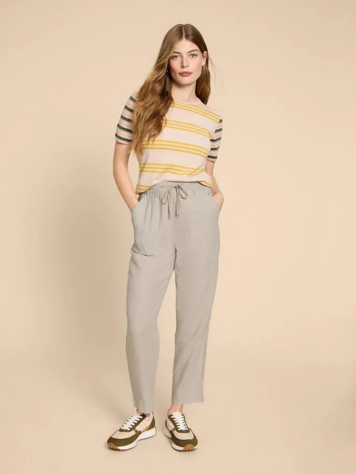 White Stuff Shorts Women Elle Linen Blend Trouser Light Natural