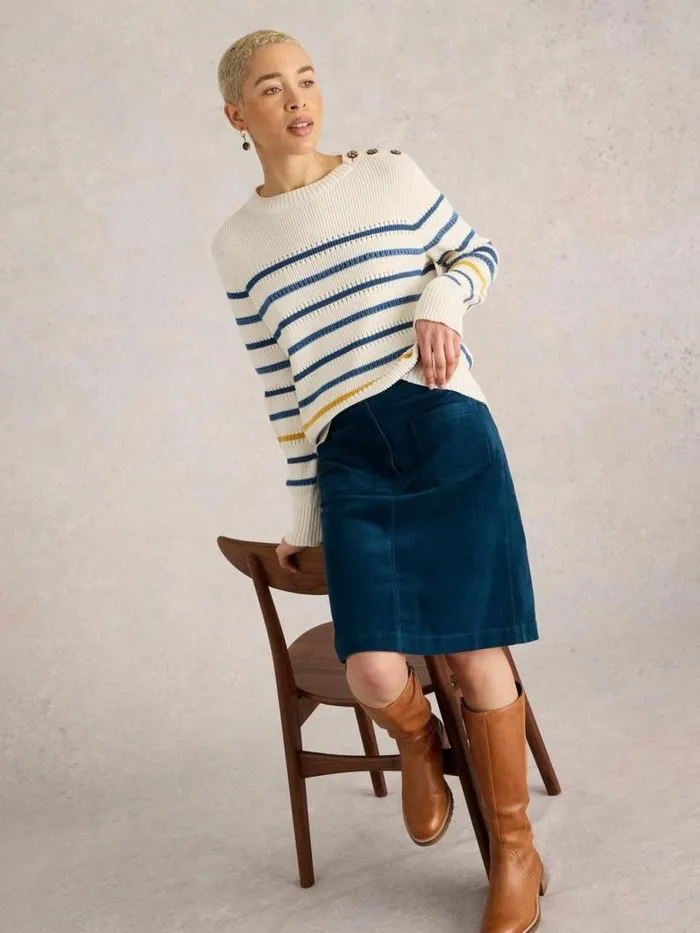White Stuff Skirts Women Melody Organic Cord Skirt Mid Teal