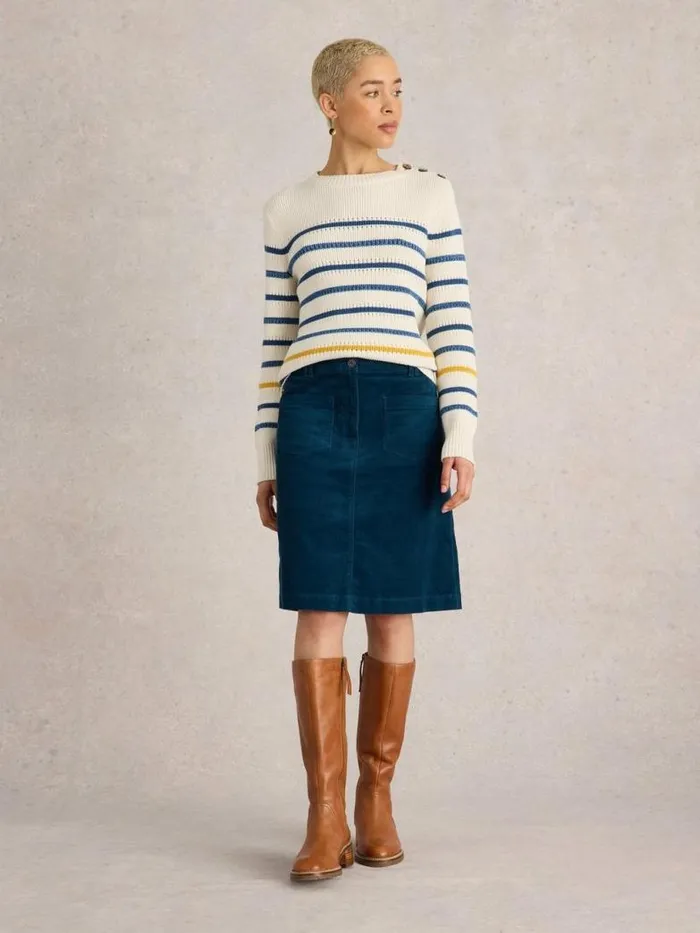 White Stuff Skirts Women Melody Organic Cord Skirt Mid Teal White Stuff Skirts Women Melody Organic Cord Skirt Mid Teal