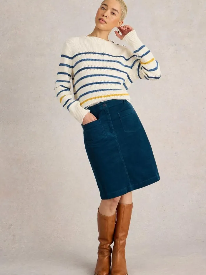 White Stuff Skirts Women Melody Organic Cord Skirt Mid Teal White Stuff Skirts Women Melody Organic Cord Skirt Mid Teal