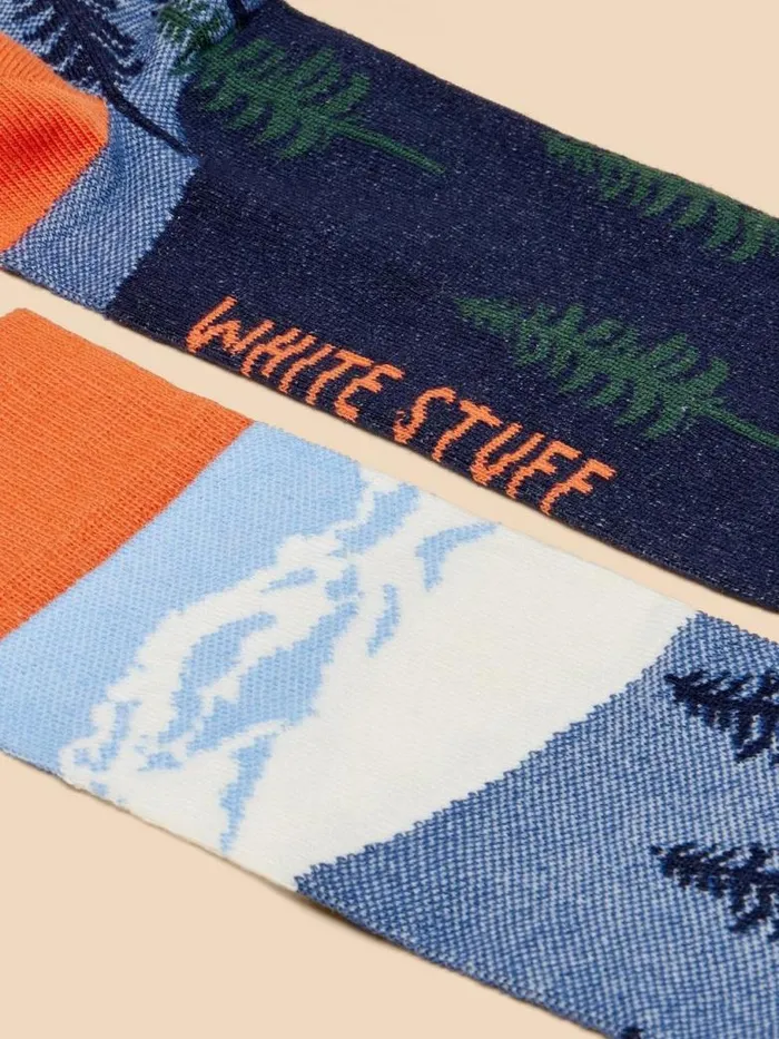 White Stuff Socks Men Alpine Scenic Ankle Socks Blue Multi White Stuff Socks Men Alpine Scenic Ankle Socks Blue Multi