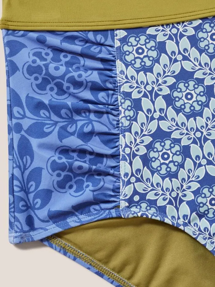White Stuff Swimwear Women Beth High Waist Bikini Bottom Blue Multi White Stuff Swimwear Women Beth High Waist Bikini Bottom Blue Multi