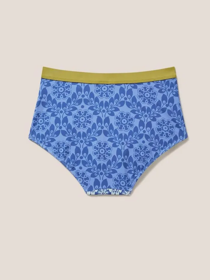White Stuff Swimwear Women Beth High Waist Bikini Bottom Blue Multi White Stuff Swimwear Women Beth High Waist Bikini Bottom Blue Multi