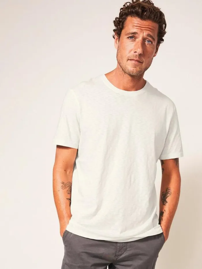 White Stuff TShirts Men Abersoch Short Sleeve Tee Natural White