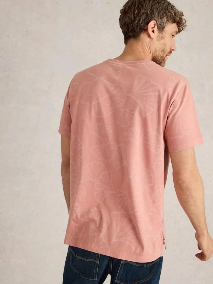 White Stuff TShirts Men Floral Printed Tee Pink Print White Stuff TShirts Men Floral Printed Tee Pink Print