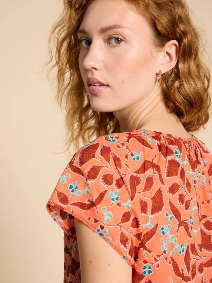 White Stuff Tops and TShirts Women Keri Cotton Organic Top Pink Multi White Stuff Tops and TShirts Women Keri Cotton Organic Top Pink Multi