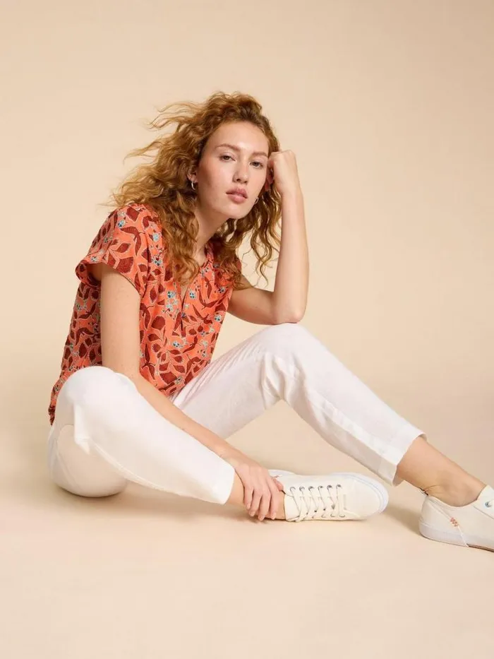 White Stuff Tops and TShirts Women Keri Cotton Organic Top Pink Multi White Stuff Tops and TShirts Women Keri Cotton Organic Top Pink Multi