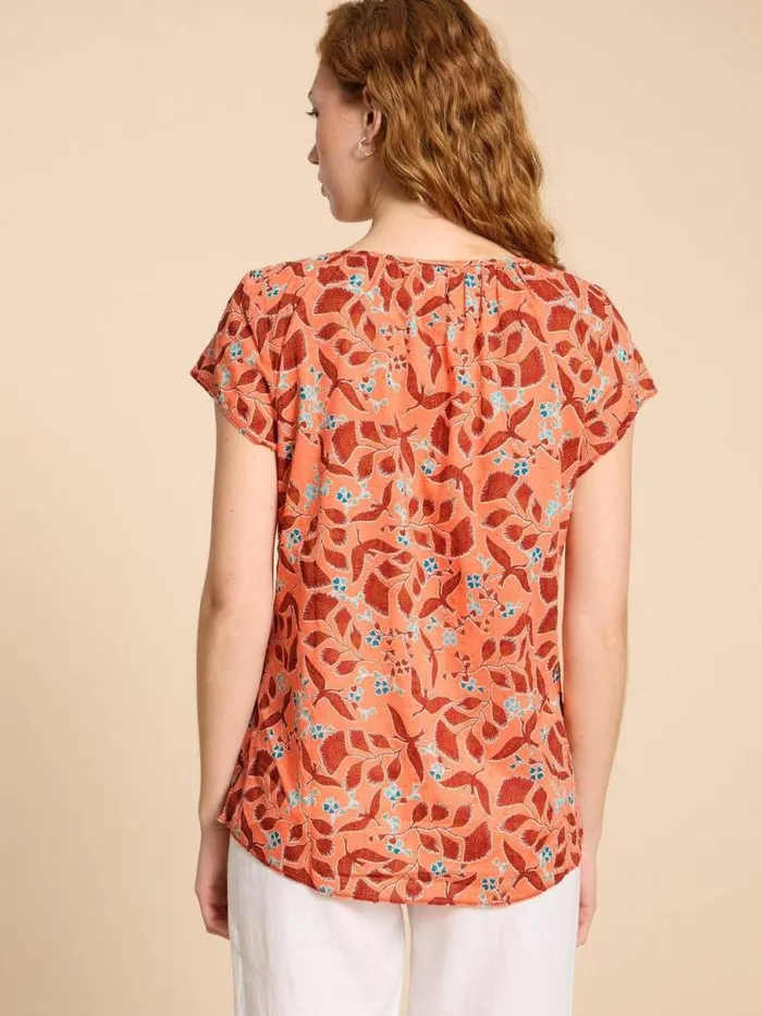 White Stuff Tops and TShirts Women Keri Cotton Organic Top Pink Multi White Stuff Tops and TShirts Women Keri Cotton Organic Top Pink Multi