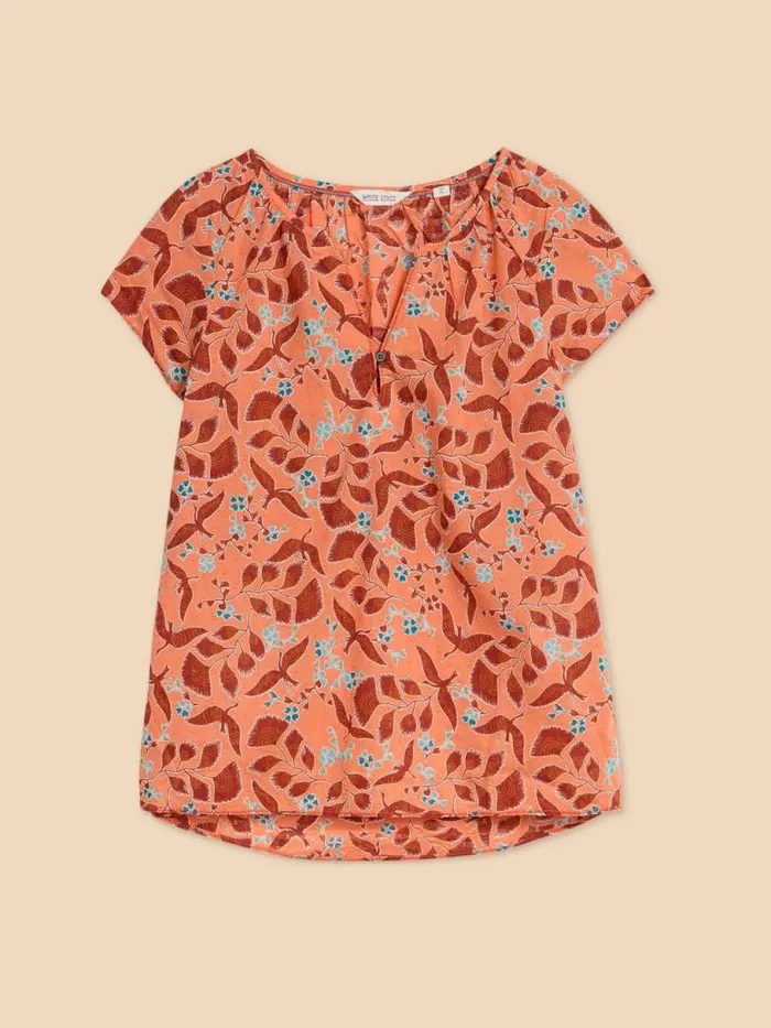 White Stuff Tops and TShirts Women Keri Cotton Organic Top Pink Multi White Stuff Tops and TShirts Women Keri Cotton Organic Top Pink Multi