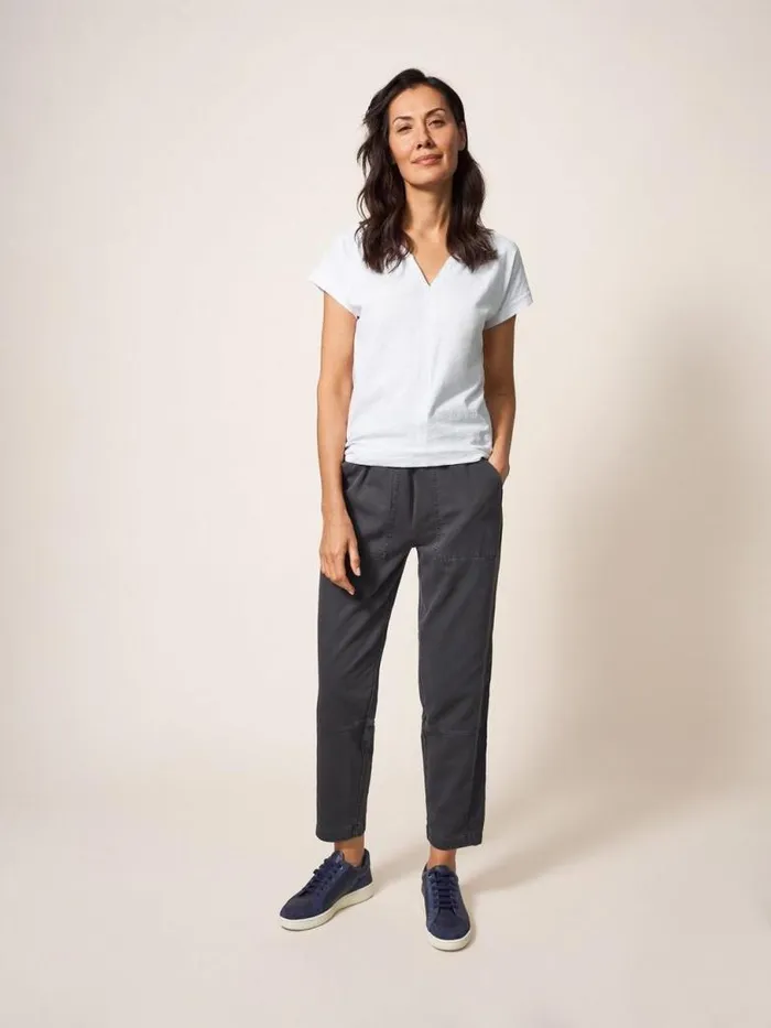 White Stuff Tops and TShirts Women Nelly Notch Neck Tee Natural White White Stuff Tops and TShirts Women Nelly Notch Neck Tee Natural White
