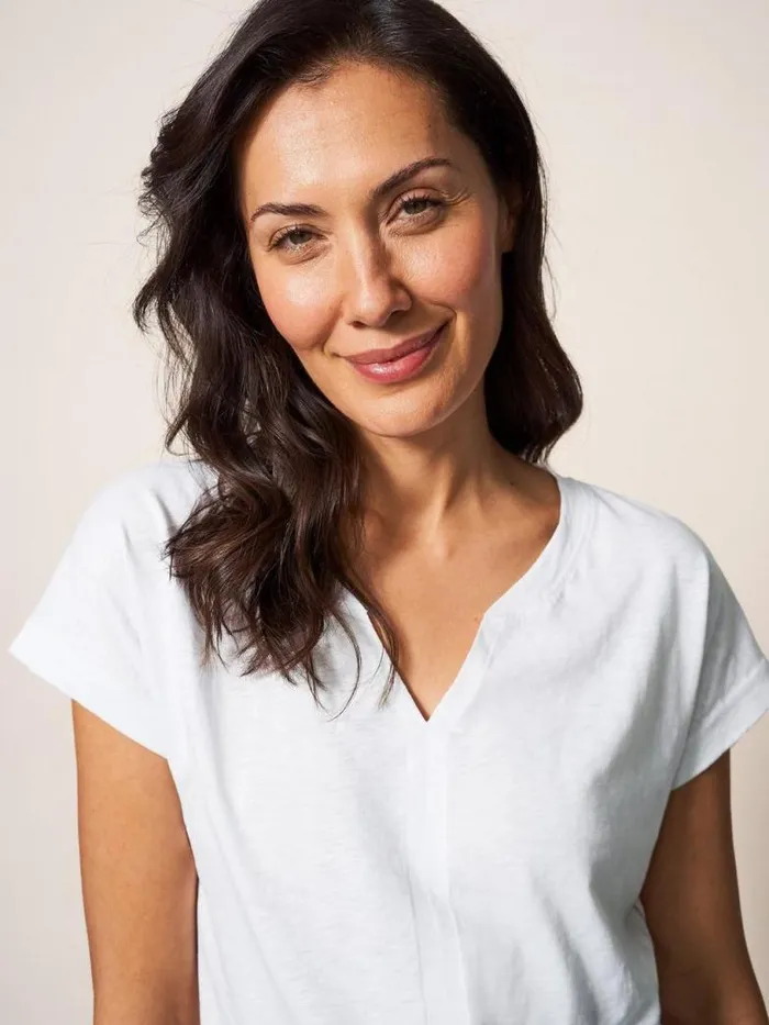 White Stuff Tops and TShirts Women Nelly Notch Neck Tee Natural White White Stuff Tops and TShirts Women Nelly Notch Neck Tee Natural White