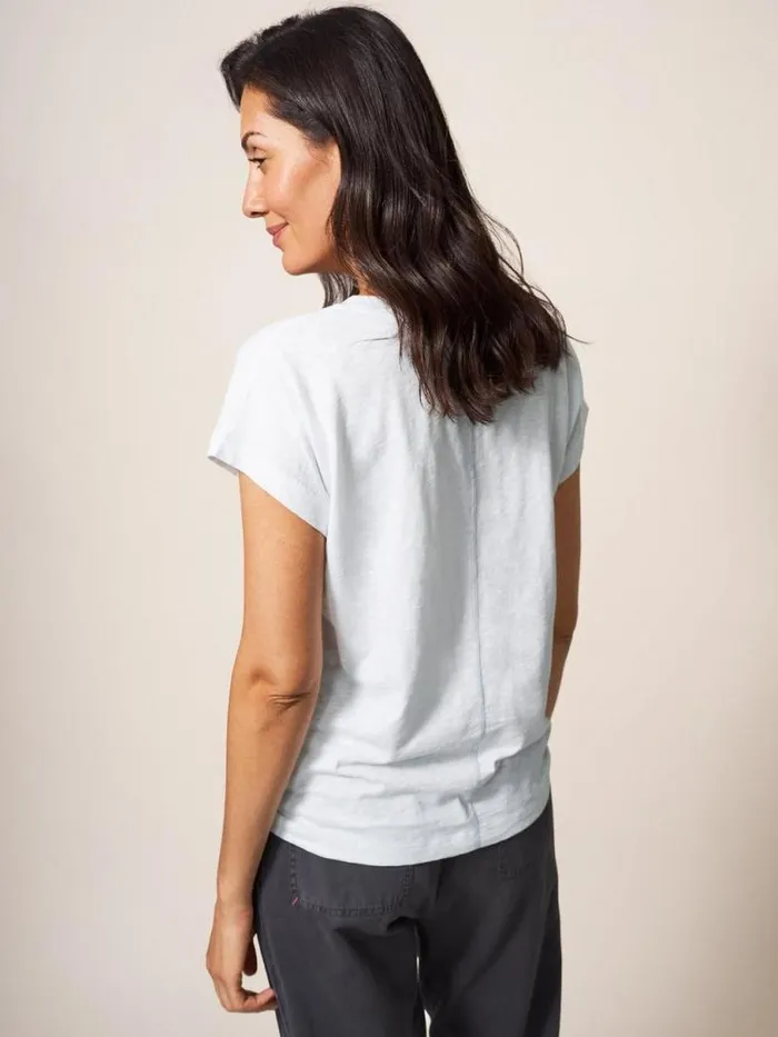 White Stuff Tops and TShirts Women Nelly Notch Neck Tee Natural White White Stuff Tops and TShirts Women Nelly Notch Neck Tee Natural White