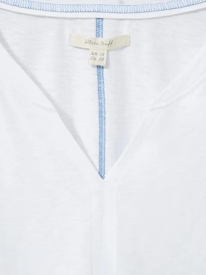 White Stuff Tops and TShirts Women Nelly Notch Neck Tee Natural White White Stuff Tops and TShirts Women Nelly Notch Neck Tee Natural White