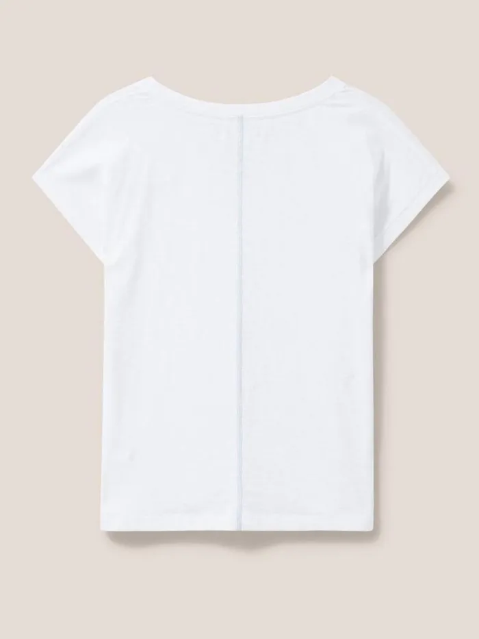 White Stuff Tops and TShirts Women Nelly Notch Neck Tee Natural White White Stuff Tops and TShirts Women Nelly Notch Neck Tee Natural White