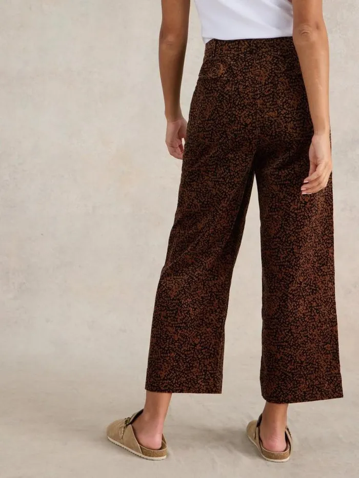 White Stuff Trousers Women Romy Cord Culottes Black Print White Stuff Trousers Women Romy Cord Culottes Black Print