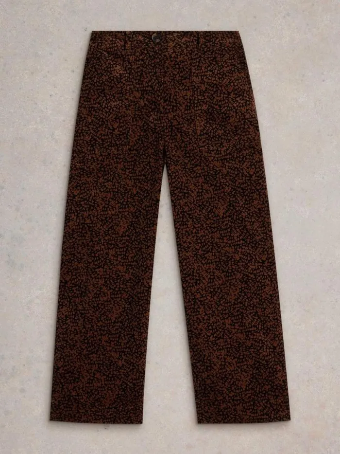 White Stuff Trousers Women Romy Cord Culottes Black Print White Stuff Trousers Women Romy Cord Culottes Black Print