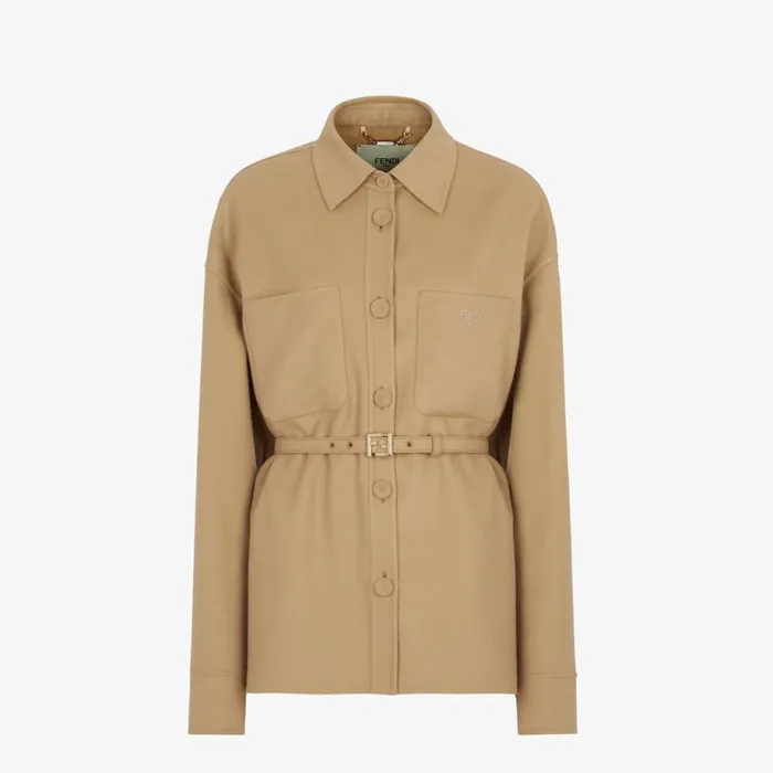 Woman Beige Wool GoTo Jacket Beige Fendi Jackets