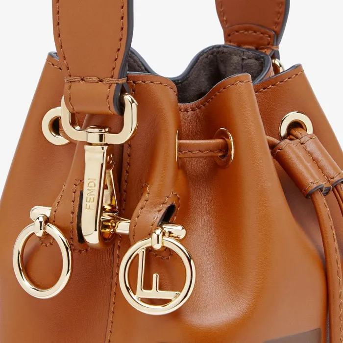 Woman Brown Leather Minibag Brown Fendi Mini Bags