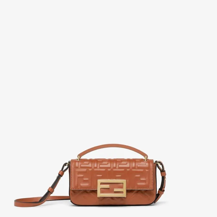 Woman Brown Nappa Leather Pouch Brown Fendi Mini Bags