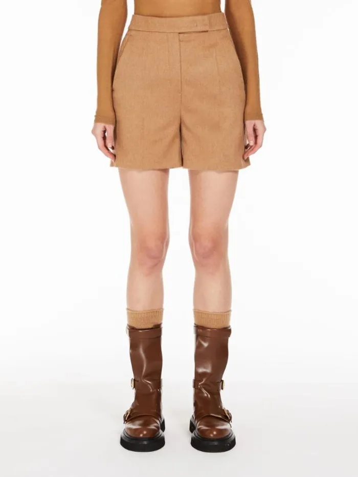 Woman Camel Colour Shorts Camel Maxmara Trousers