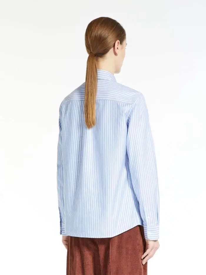 Woman Cotton Oxford Shirt Avio Maxmara Shirts And Tops Woman Cotton Oxford Shirt Avio Maxmara Shirts And Tops