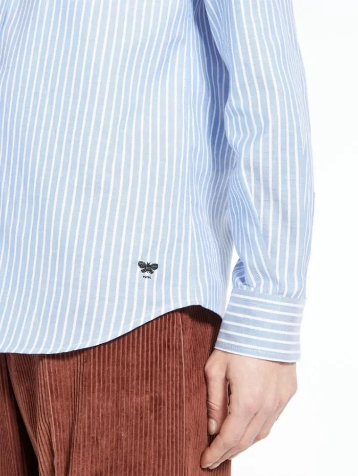 Woman Cotton Oxford Shirt Avio Maxmara Shirts And Tops Woman Cotton Oxford Shirt Avio Maxmara Shirts And Tops