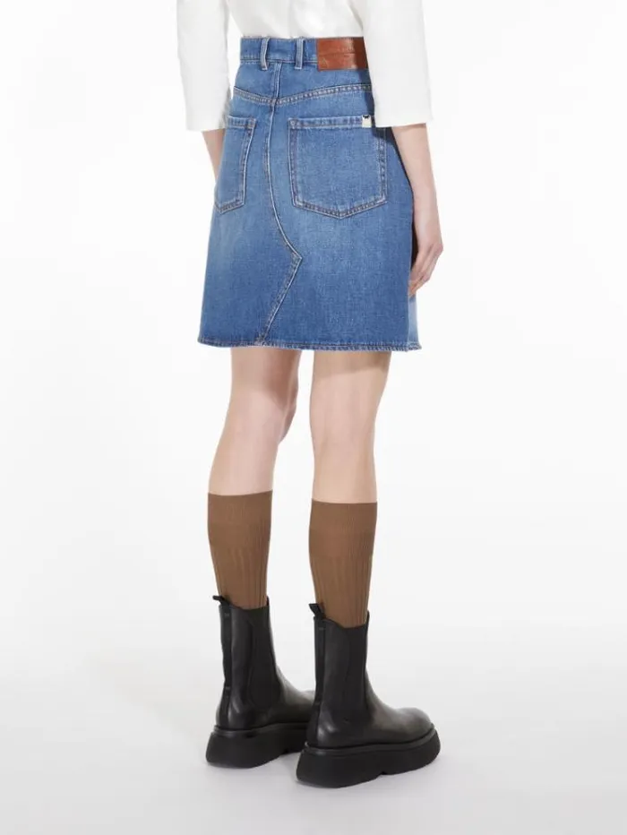 Woman Denim Mini Skirt Navy Maxmara Skirts Woman Denim Mini Skirt Navy Maxmara Skirts