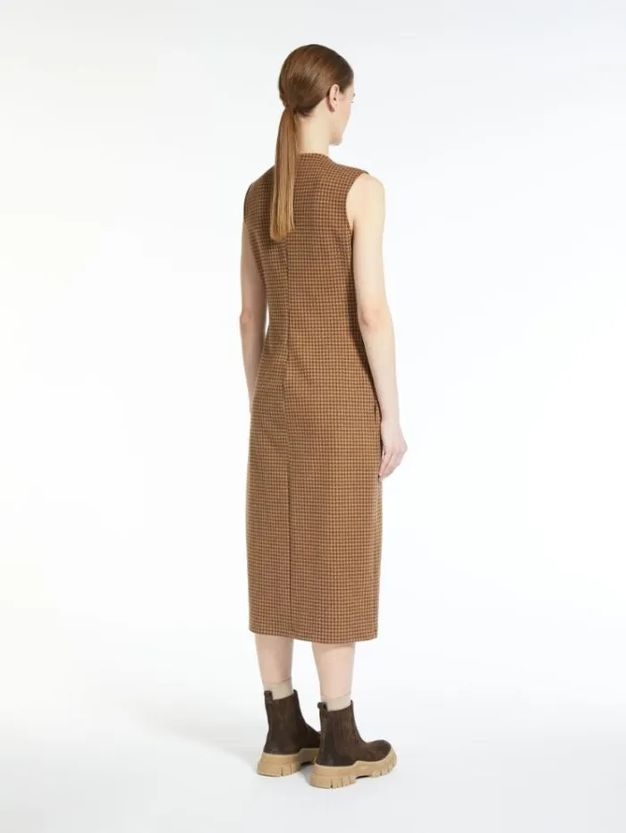 Woman Jacquard Jersey Dress Camel Maxmara Dresses Woman Jacquard Jersey Dress Camel Maxmara Dresses
