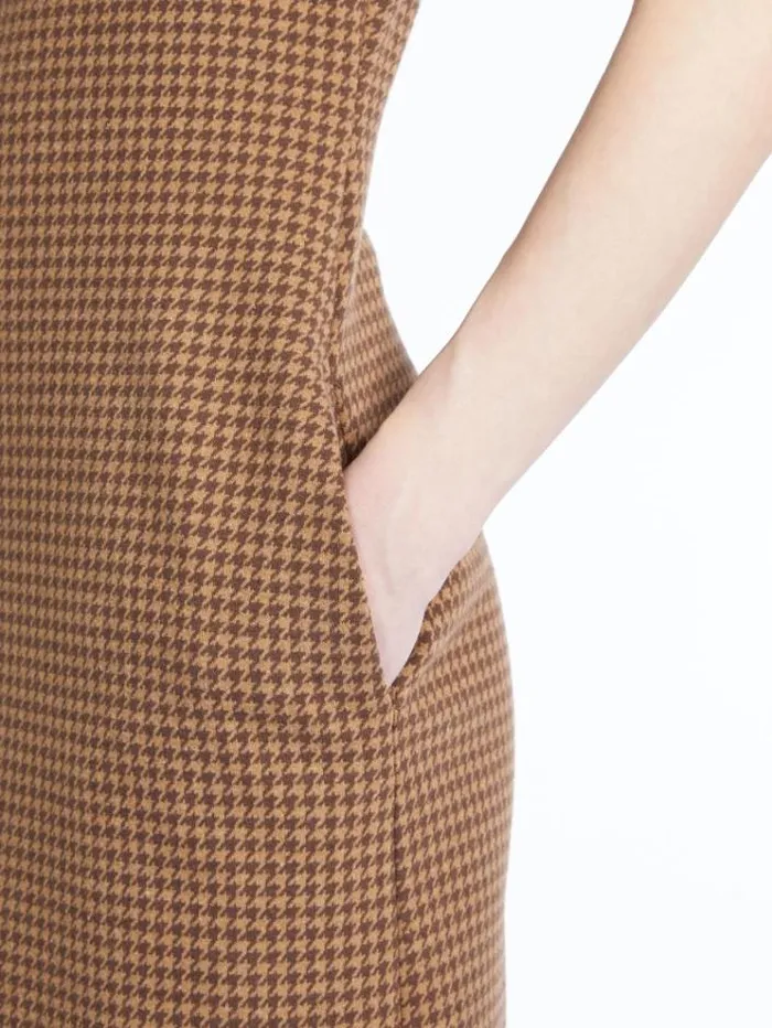 Woman Jacquard Jersey Dress Camel Maxmara Dresses Woman Jacquard Jersey Dress Camel Maxmara Dresses