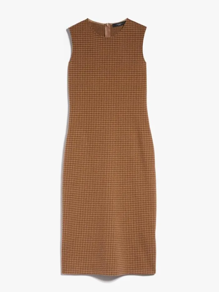Woman Jacquard Jersey Dress Camel Maxmara Dresses Woman Jacquard Jersey Dress Camel Maxmara Dresses