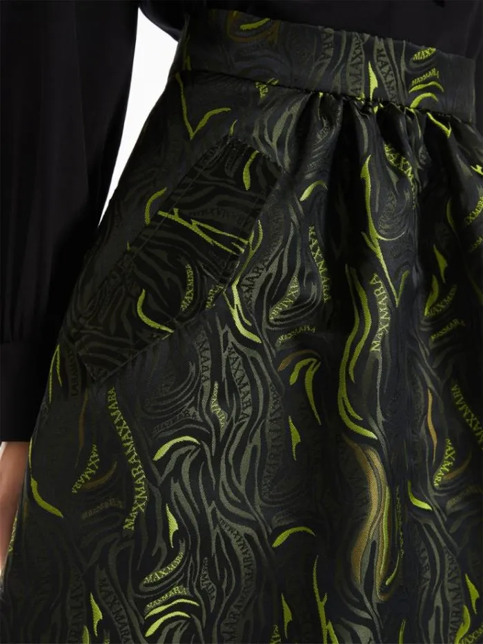 Woman Jacquard Midi Skirt Black Maxmara Skirts Woman Jacquard Midi Skirt Black Maxmara Skirts