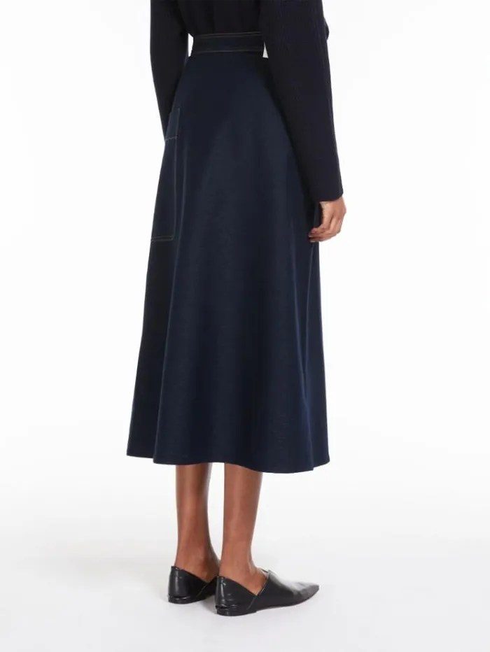 Woman Jersey Denim Skirt Navy Maxmara Skirts Woman Jersey Denim Skirt Navy Maxmara Skirts