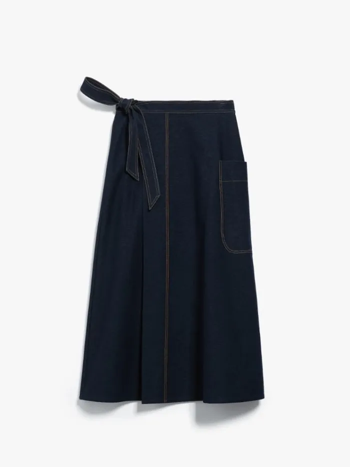 Woman Jersey Denim Skirt Navy Maxmara Skirts Woman Jersey Denim Skirt Navy Maxmara Skirts