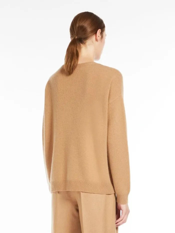 Woman Jewel Embroidered Cashmere Jumper Camel Maxmara Knitwear And Sweatshirts Woman Jewel Embroidered Cashmere Jumper Camel Maxmara Knitwear And Sweatshirts