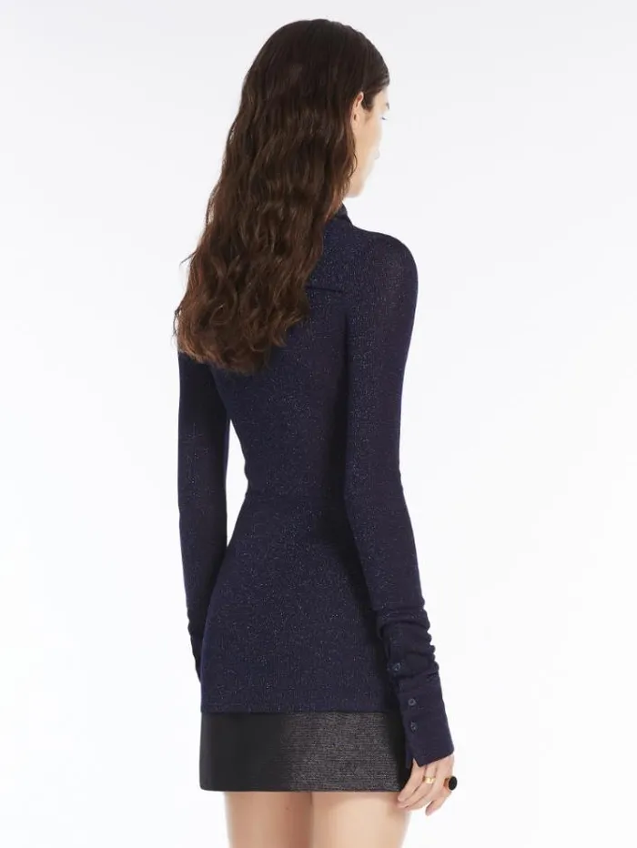 Woman Lurex Jersey Shirt Navy Maxmara Shirts And Tops Woman Lurex Jersey Shirt Navy Maxmara Shirts And Tops