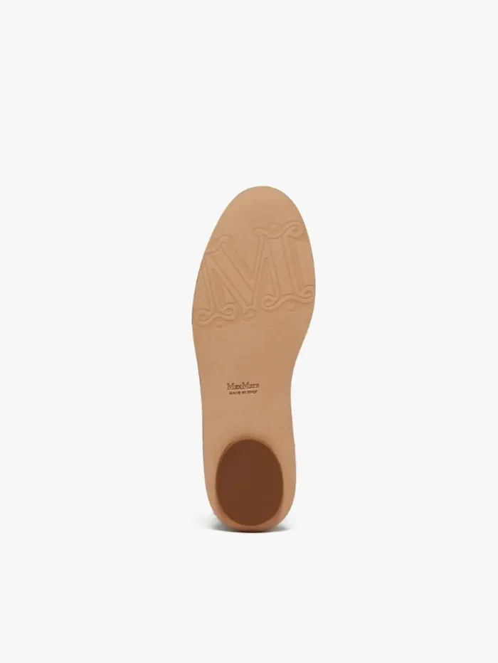 Woman Nappa Leather Slippers Hazelnut Brown Maxmara Flat Shoes Woman Nappa Leather Slippers Hazelnut Brown Maxmara Flat Shoes