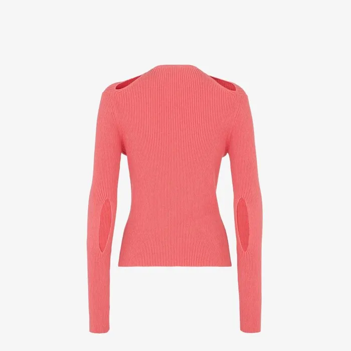 Woman Pink Cotton Cardigan Pink Fendi Knitwear