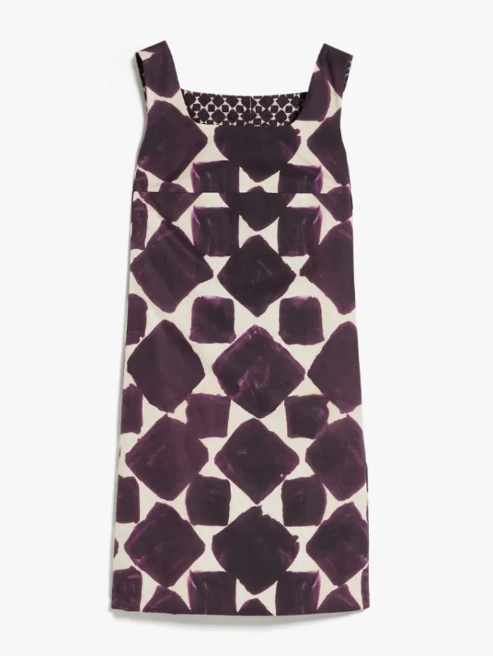Woman Reversible Printed Poplin Dress Dark Violet Maxmara Dresses Woman Reversible Printed Poplin Dress Dark Violet Maxmara Dresses